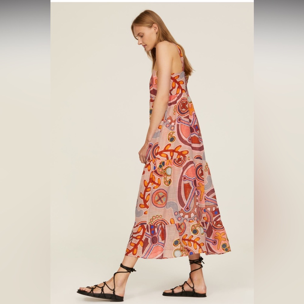 Marie Oliver Coral Stipple Colorful Orange Petra Dress NWT Size L Large - Picture 5 of 9